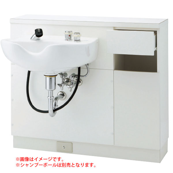 木製シャンプーユニット　本体 ホワイト【送料込み】