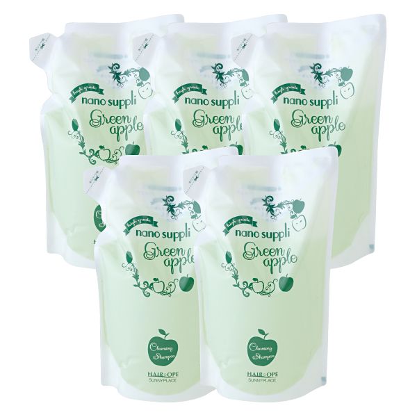 サニープレイス ヘアオペ ナノサプリクレンジングシャンプー グリーンアップル（GA）  4L(レフィル 800ml×5)