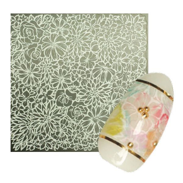 シャレドワ ネイルシール ボタニカルフラワー ホワイト