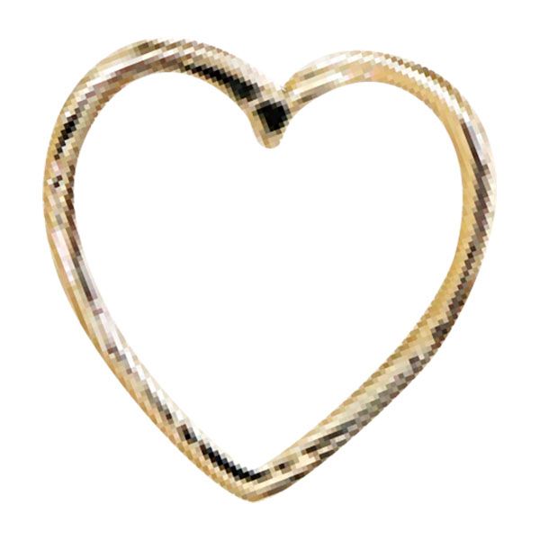 シャレドワ ネイルパーツ 中抜き ハート ゴールド