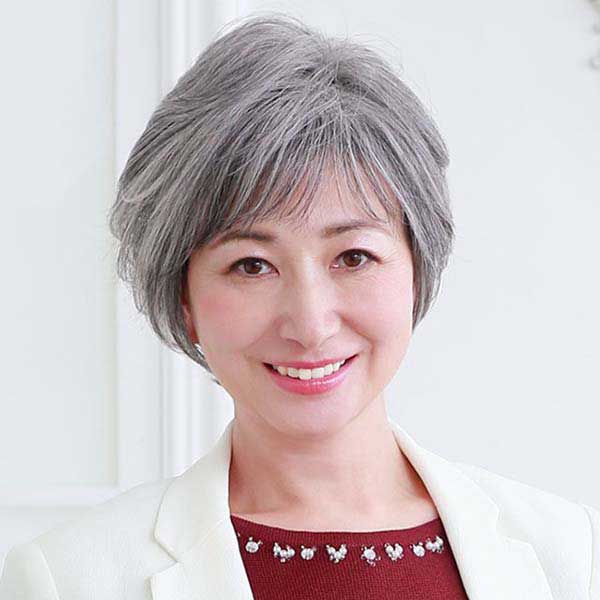 プリシラ ミセス オールウイッグ A-112 エアリーカールショート TGH(グレイヘア)