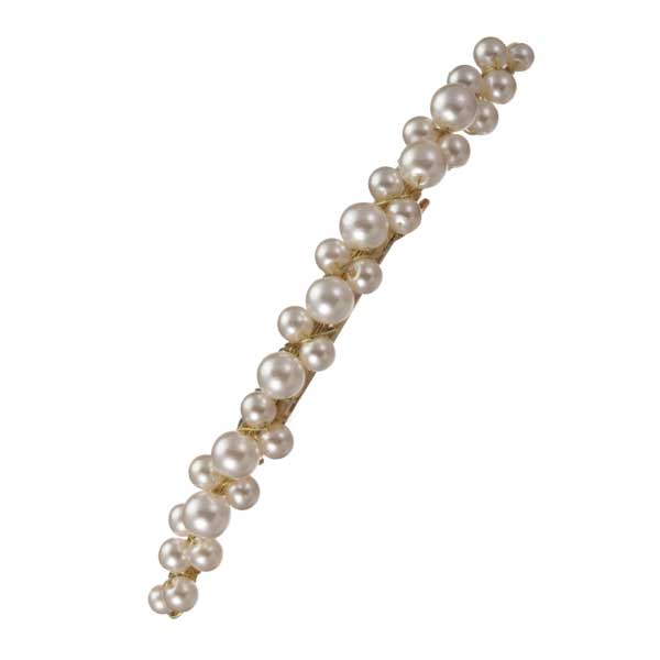 パール付バレッタ ゴールド