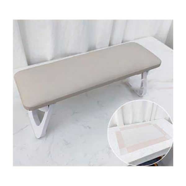 折りたたみアームレスト クッションマット付 四角型 グレージュ