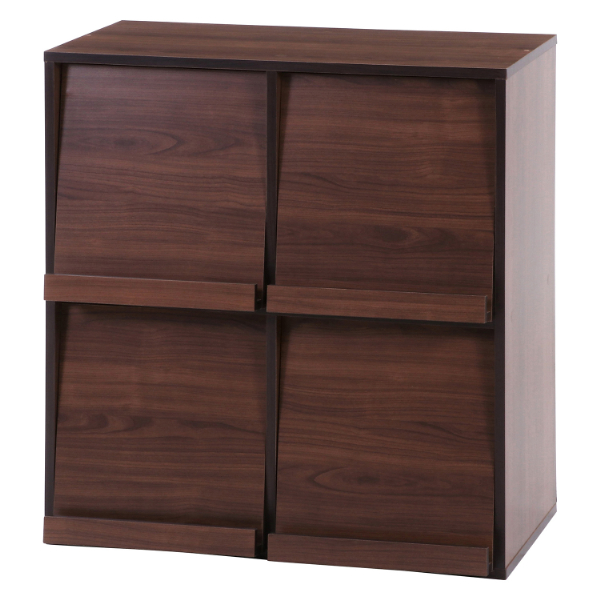 ディスプレイラック 4マス DP8085 ミディアムブラウン