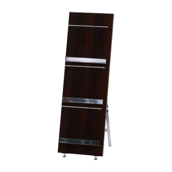 ウッドマガジンラック デコール 3段 スリム ブラウン