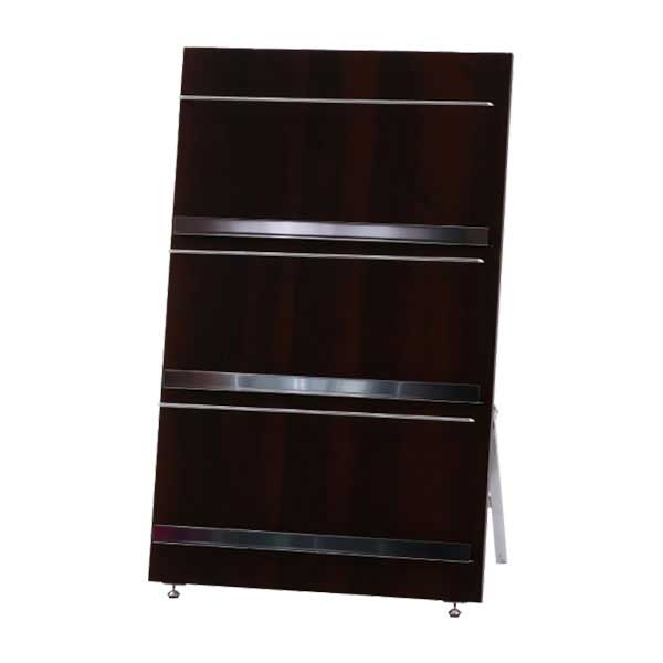 ウッドマガジンラック デコール 3段 ワイド ブラウン