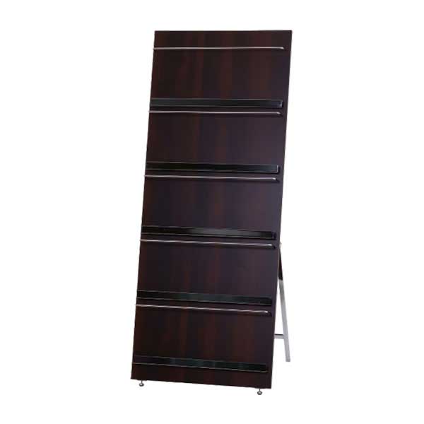 ウッドマガジンラック デコール 5段 ワイド ブラウン