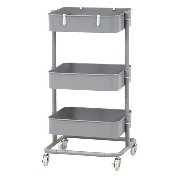 高さが調節できるワゴンマルシェ　グレー