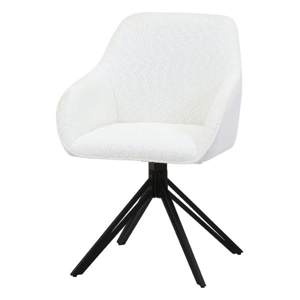 ダイニング回転チェア　ルナ WH