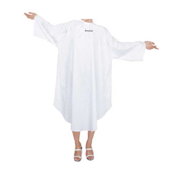 401 しわ加工袖付カットクロス ホワイト(名入有) 10枚～