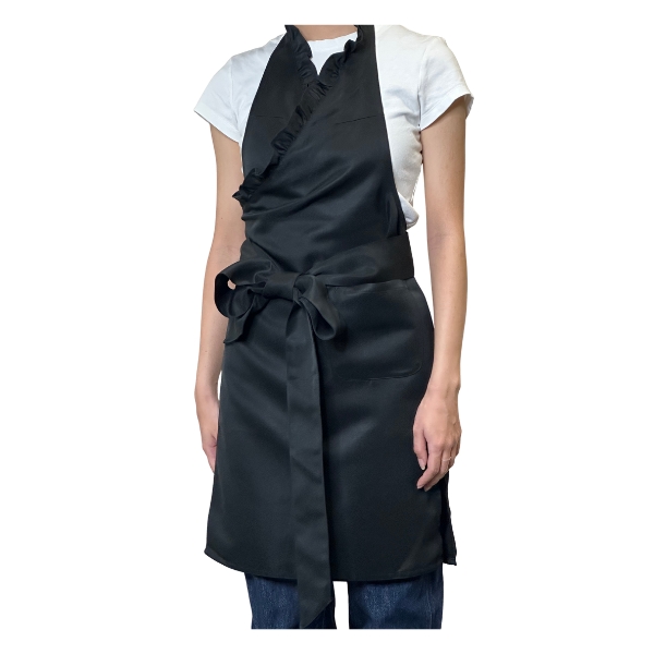 フリルエプロン　ブラック