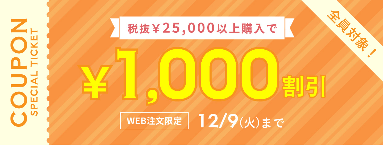 25000円以上購入で1000円引き